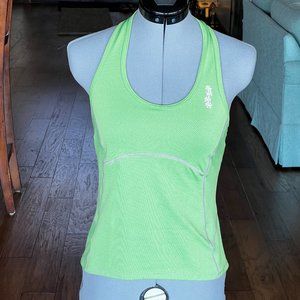Unique Shebeest cycling halter top with built in self bra size M green